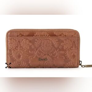 THE SAK TOOLED LEATHER BROWN WALLET.